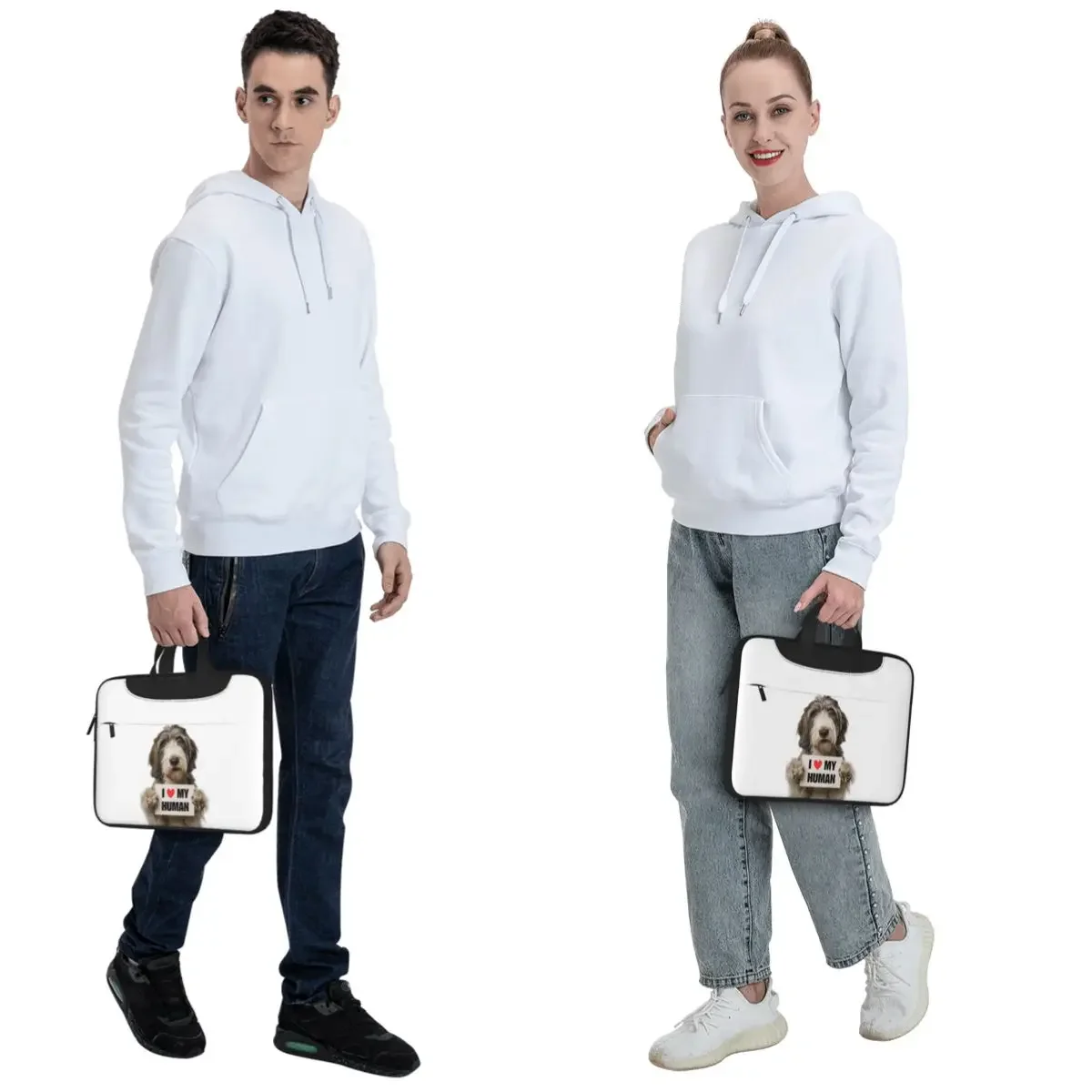 Grand Basset Griffon Vendeen Dog With Signboard Crossbody Laptop Bag Case Computer Bag 13 14 15.6 Inch Notebook Pouch for Lenovo