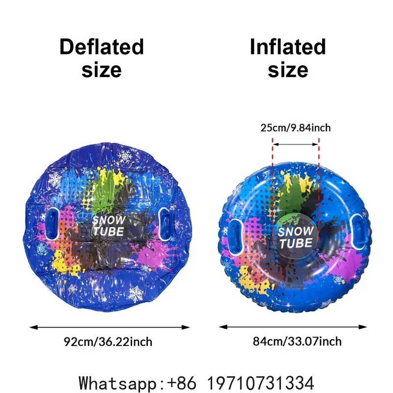 1pc Colorful Inflatable Skiing Ring Outdoor Sports Ski Ring Ice Snow Equipment