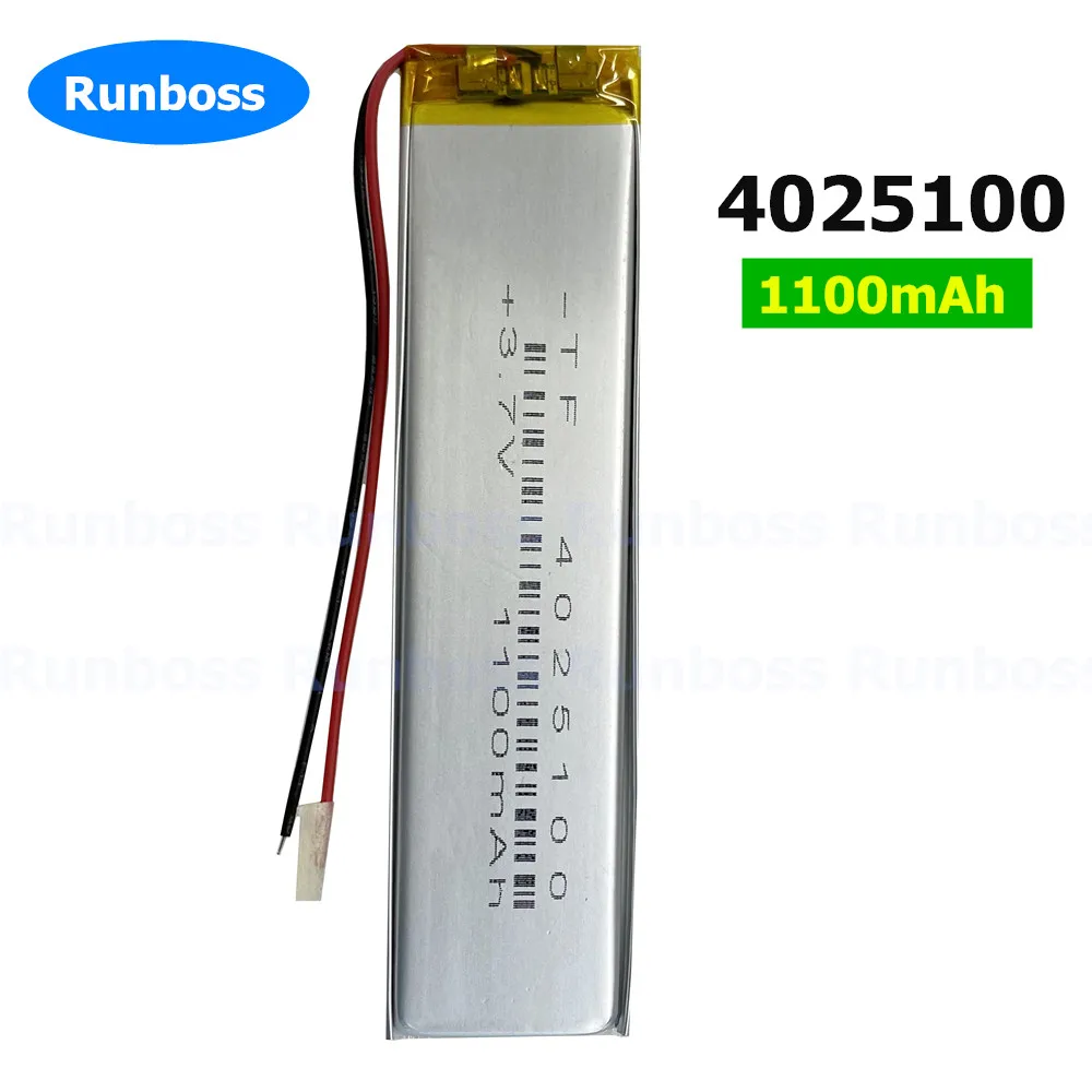 1-10pcs 3.7V 1100mAh 4025100 Lithium Polymer Battery for Cabinet Light LED Lamp Strip Test instrument Toy Bluetooth Headset PAD