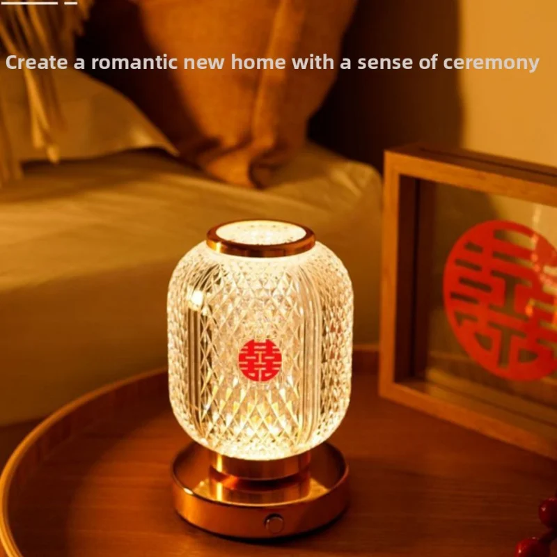 الزفاف الأبدي ضوء غرفة الزفاف ديكور الجدول مصباح أباجورة لغرفة النوم جو الزفاف هدية مزخرفة تذكارية