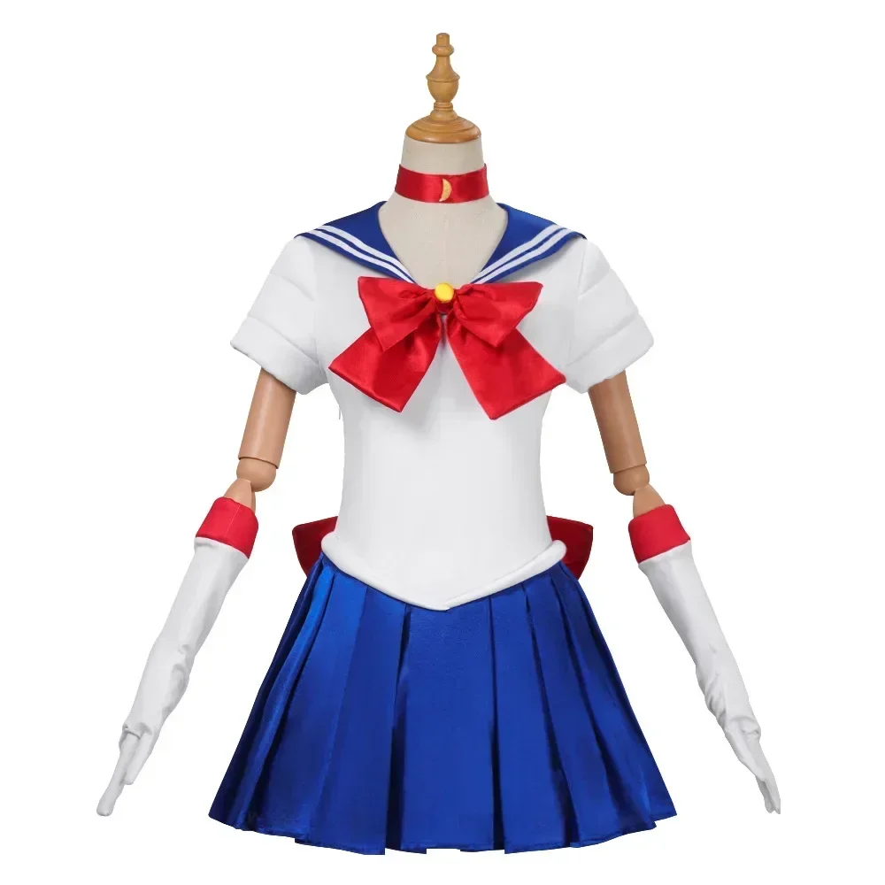 Anime Sailor Moon Cosplay Costume Tsukino Usagi Uniform Dress Outfits Cosplay Yellow Wig Halloween Carnivl Party Women - view 2