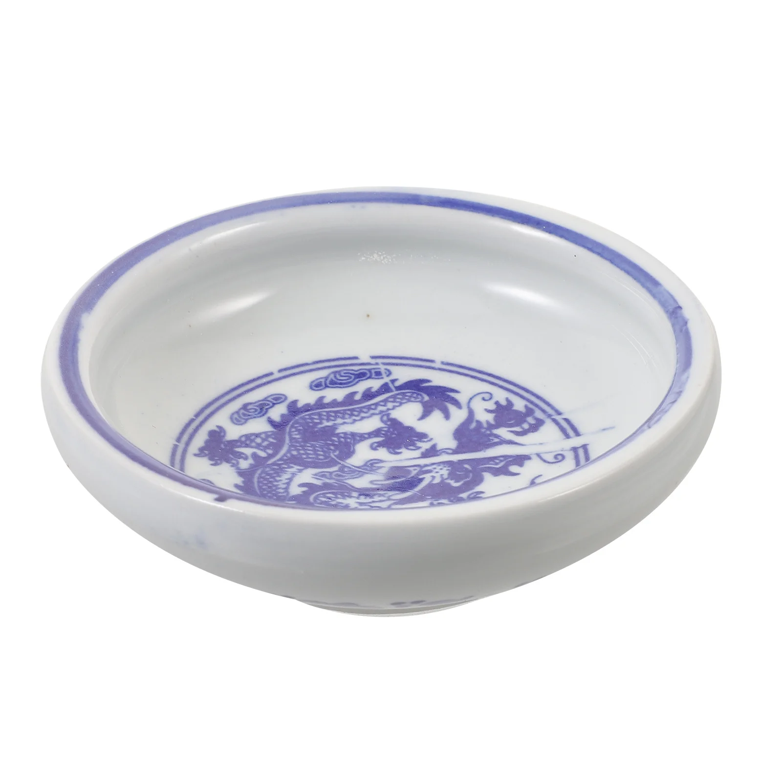 

1Pcs Blue and White Porcelain Ceramic Ink Dish Ink Plate for Painting Calligraphy Brush Holder Office Home Use Brush Pen Wash