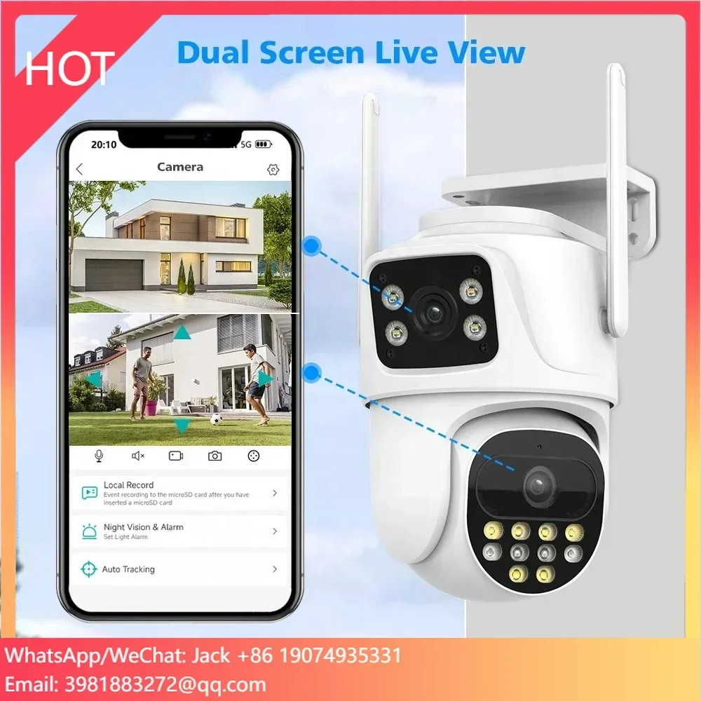 4CH/6CH/8CH ワイヤレス PTZ WIFI 監視システム 8MP 双方向音声対応 家庭用防犯ビデオ ワイヤレスセキュリティカメラシステム NVRキット
