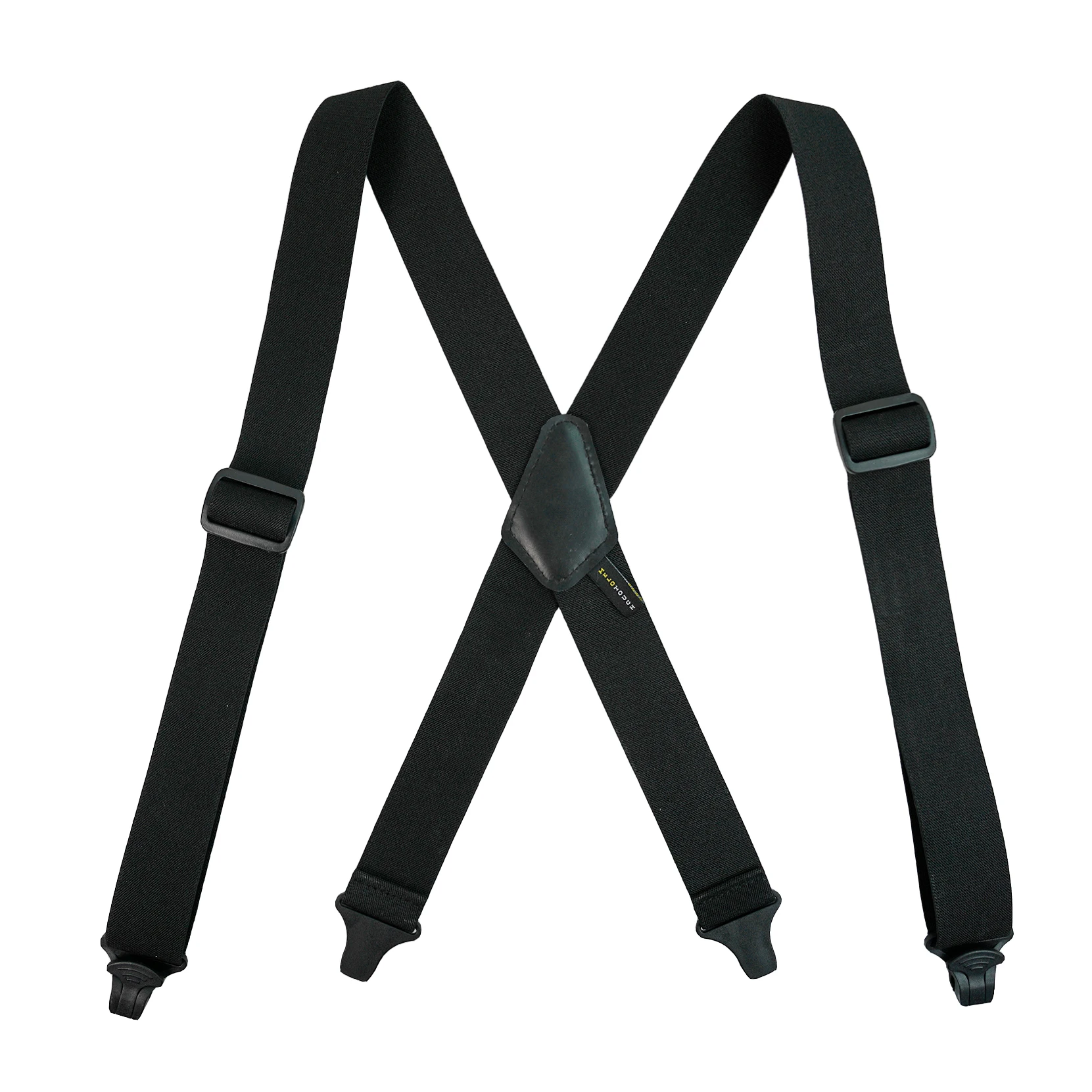 MELOTOUGH Airport Friendly Suspenders,NO buzz Plastic Clip 1.5 inch Fully Elastic Braces with Leather Patch