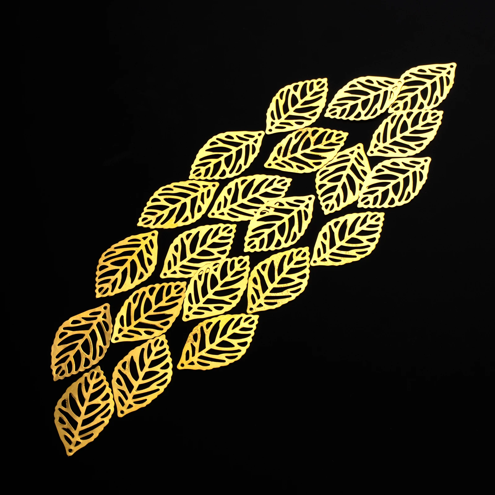 10pcs 35mmx20mm Metal Leaves Pendant Charms Accessories for Handmade Bracelet, Necklace, Earring Making .