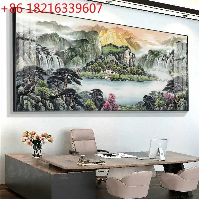 Office landscape hanging paintings, living room decoration calligraphy and painting, sofa background wall mural
