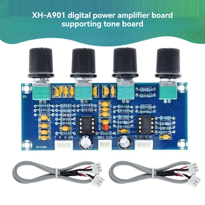 Preamplificador de placa de tono XH-A901 con agudos, bajos y controlador de tono de preamplificador de ajuste de volumen para placas amplificadores