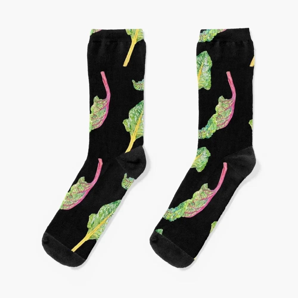 Watercolour Swiss Chard Socks fashionable crazy Men Socks Women's