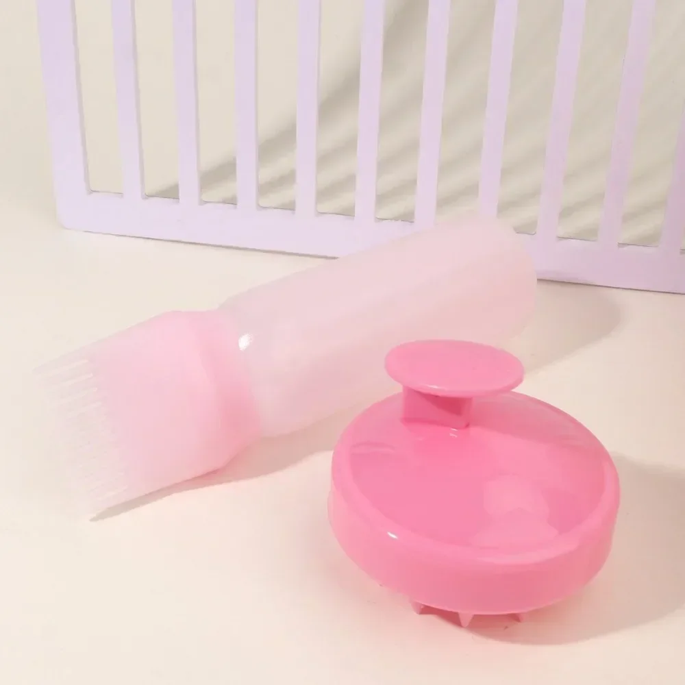 Silicone Shampoo Brush Scalp Massage Comb Hair Dye Oiling Bottle with Brush Salon Hair Styling Tool，Special for Real Hair Wigs image 5