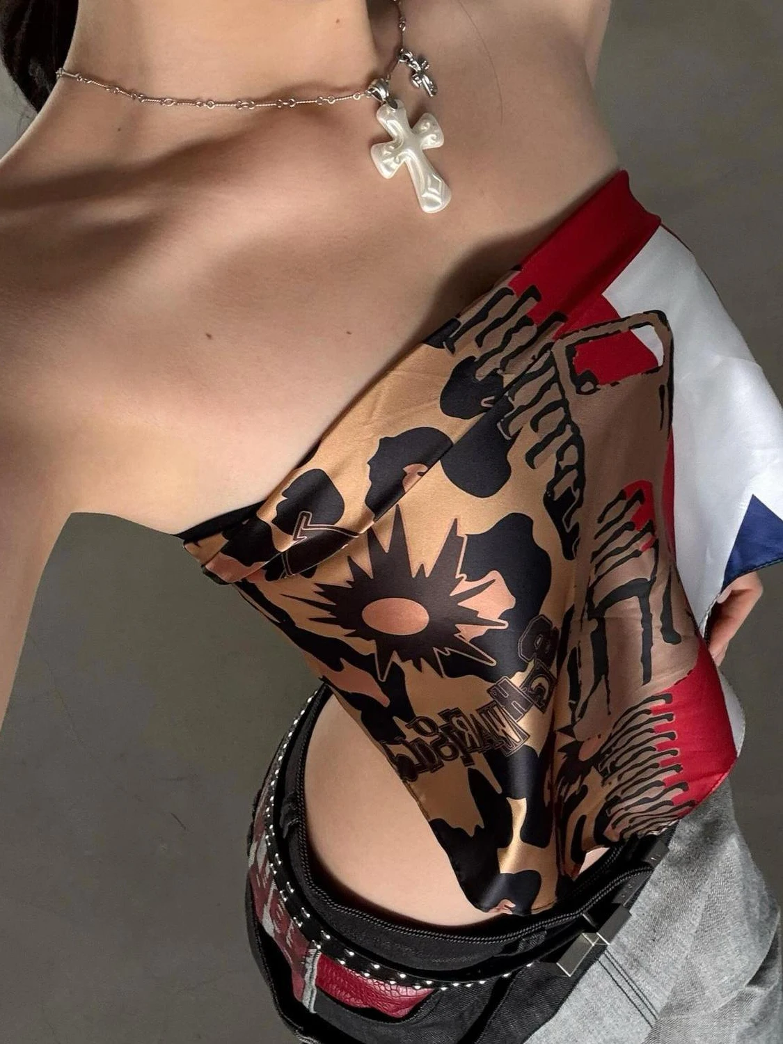 

Original American Style Leopard Print Summer Scarf Headwear Multi Functional Women's Slimming Camisole Cover up Korean Style