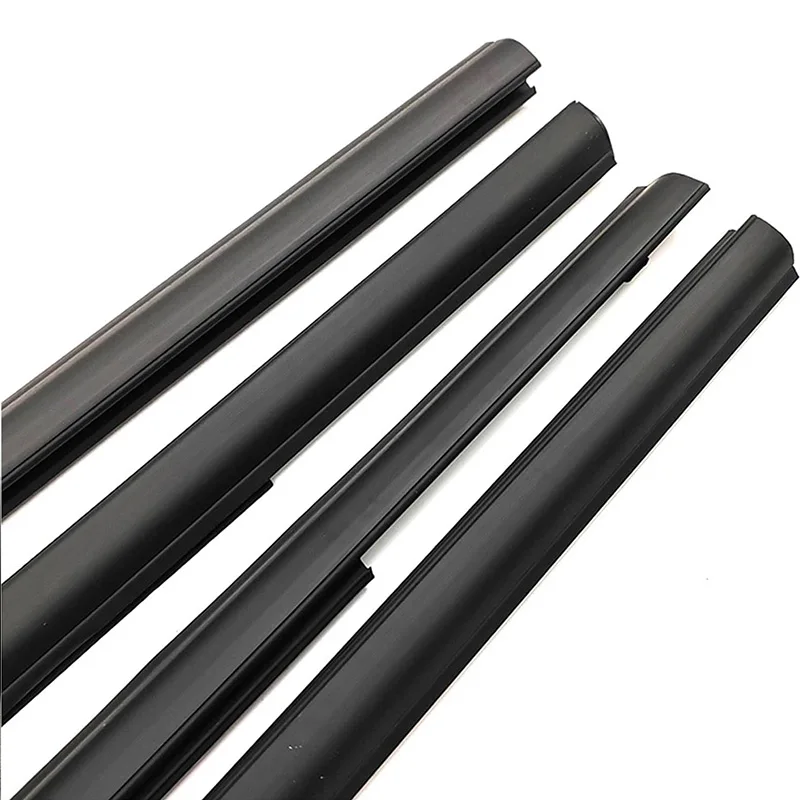Black 4Pcs Window Rubber Trim For Nissan XTrail T30 2001-2006 Weatherstrip Seal Strips Rubber Door Moulding Trim 80821-8H300