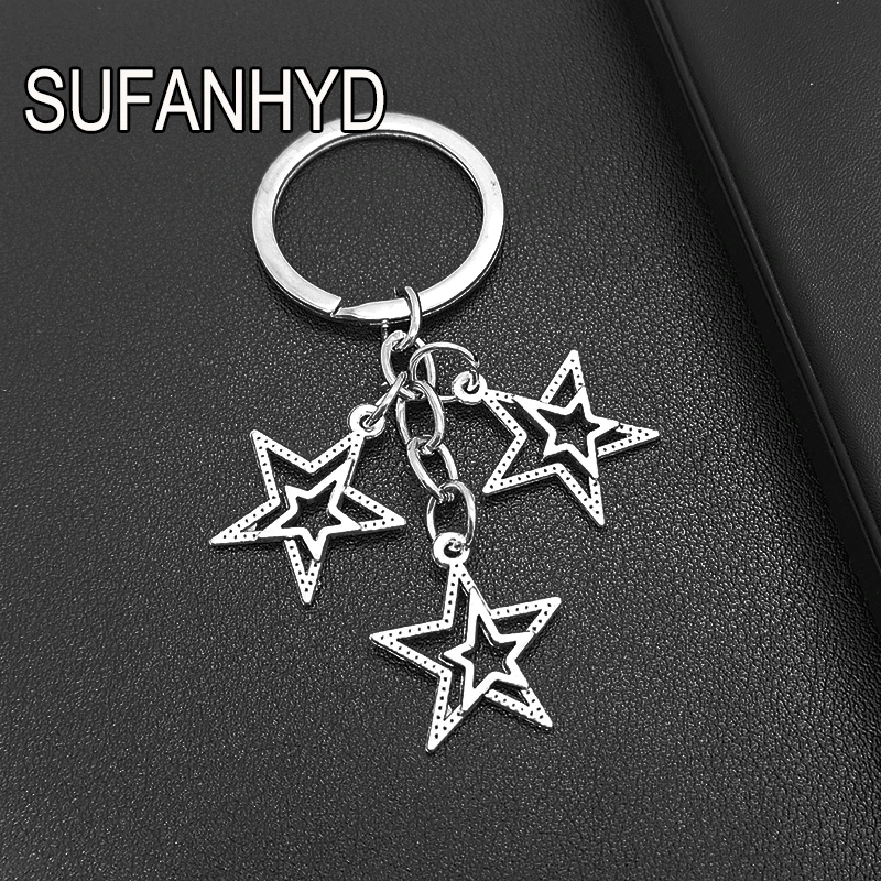 New Creative Star Keychains for Women Y2K Keychains Stars Moon Metal Key Rings for Women Men Friendship Gift
