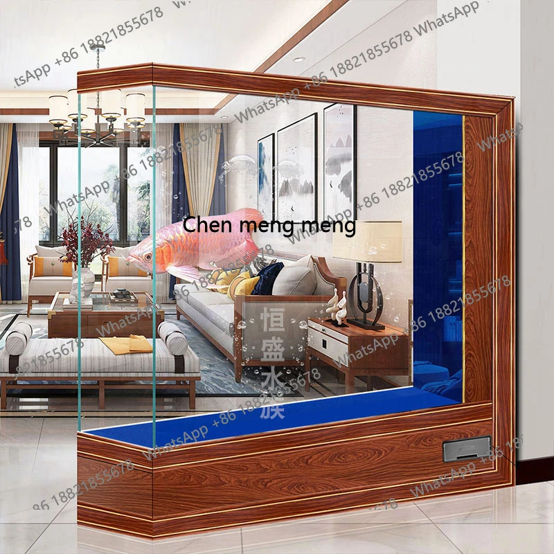 

Water-free ecological fish tank, living room floor-to-ceiling household integrated screen, new fish tank ultra-white glass