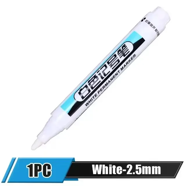 0,7/1,0/2,5 mm weiße Permanentmarker, Farbstifte für Holz, Stein, Kunststoff, Glas, Metall, Leinwand, Keramik, Kunstbedarf