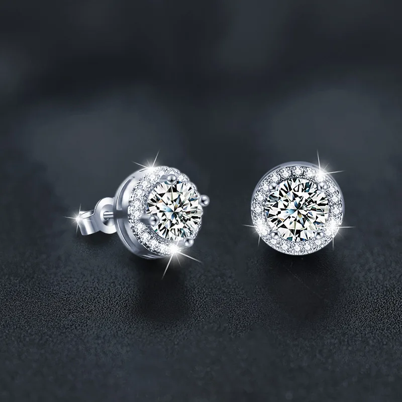 Mozambique earrings made of pure silver for women, simple 925 silver jewelry, round package earrings that do not fade