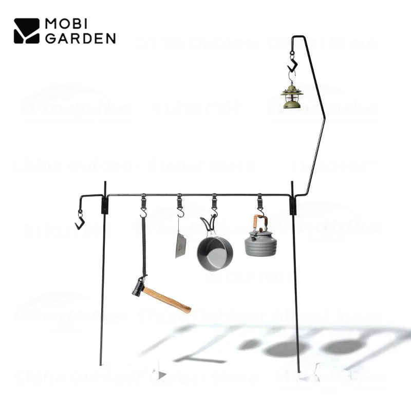 

MOBI GARDEN уличная железная стойка для лампы, стойка для посуды для кемпинга, съемная комбинированная вешалка, вращающаяся утолщенная подвесная пряжка для хранения