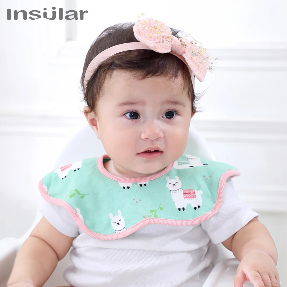 Insular 2pcs Baby Bibs 360 Degree Rotation Muslin Baby Kids Bandana Burp Cloth Soft Newborn Infant Saliva Towel Baby Stuff