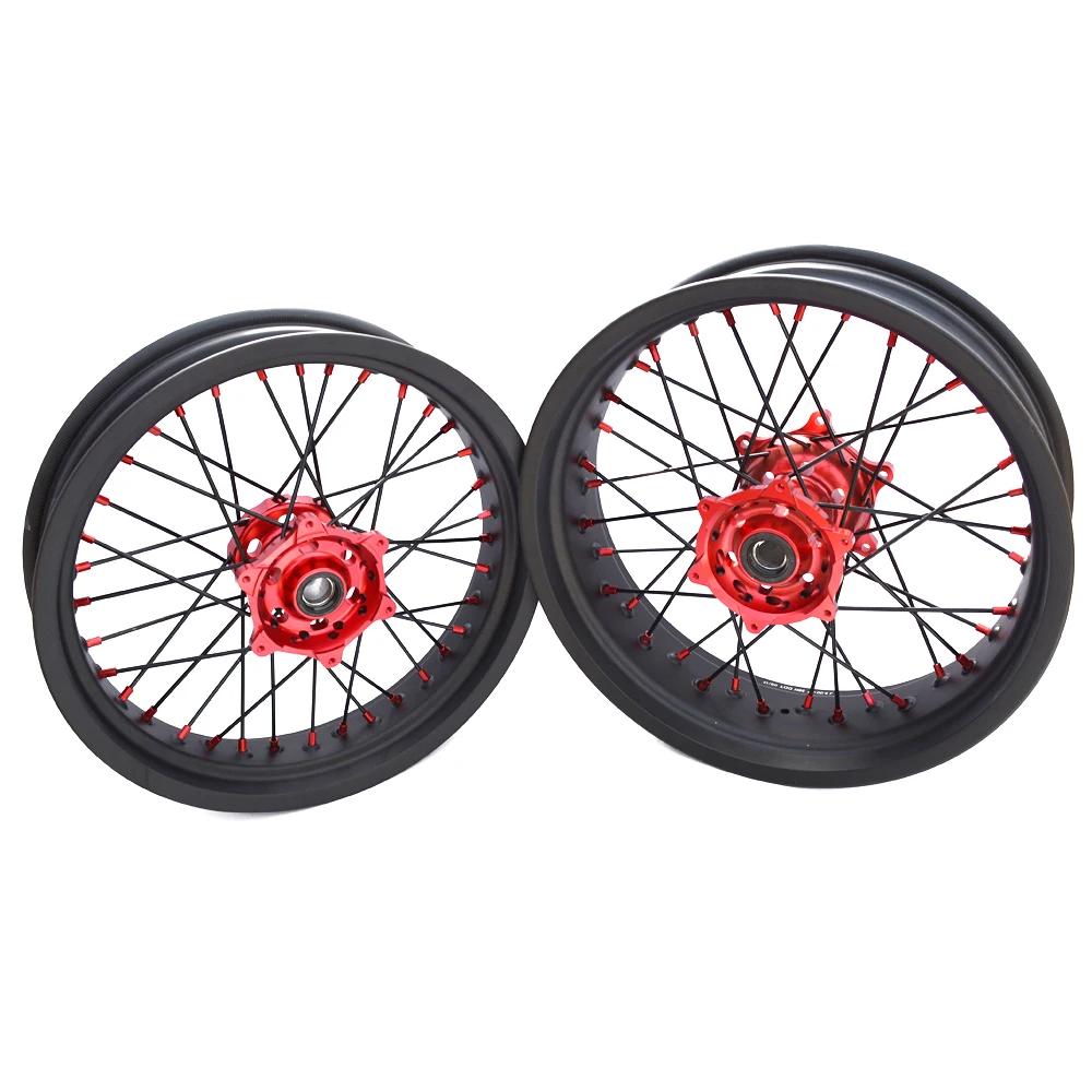 Customized Motorcycle Accessories Spoked Rim Motorcycle Wheel Sets Motorcycle Supermoto Wheels for HONDA CRF 250 450 2018