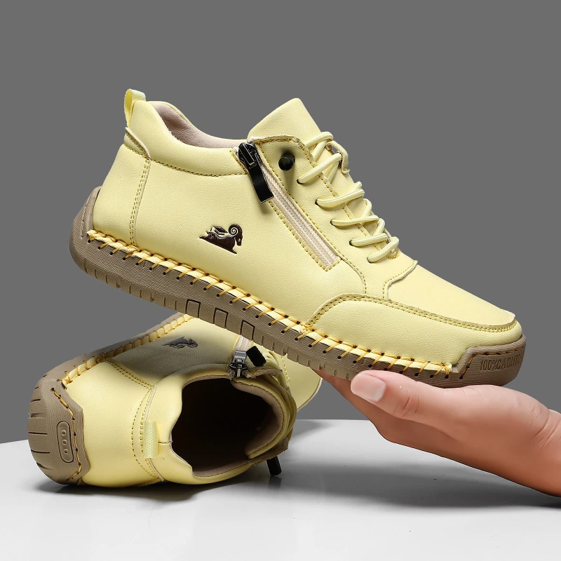 Women's Sneakers Handmade Leather Casual Shoes Outdoor Soft Sports Shoes for Men Classic Anti-slip Leather Shoe Zapatos De Mujer