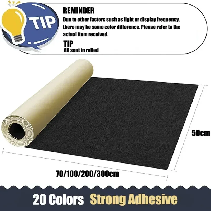 Leather Repair Patch Kit Self-Adhesive Leather Tape for Couches Sofa Furniture Car Seats Bags Jackets Waterproof Leather Sticker