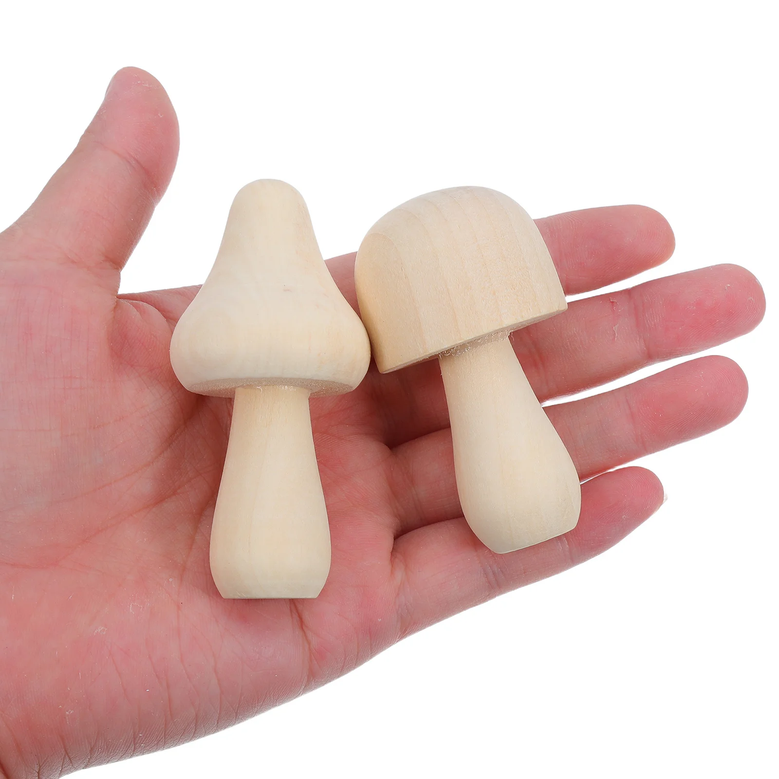 

50pcs Wooden Mushroom Peg 2.83X1.3'' Unfinished Craft Kits For Kids Diy Painting Natural Wood Sensory Play Decorative