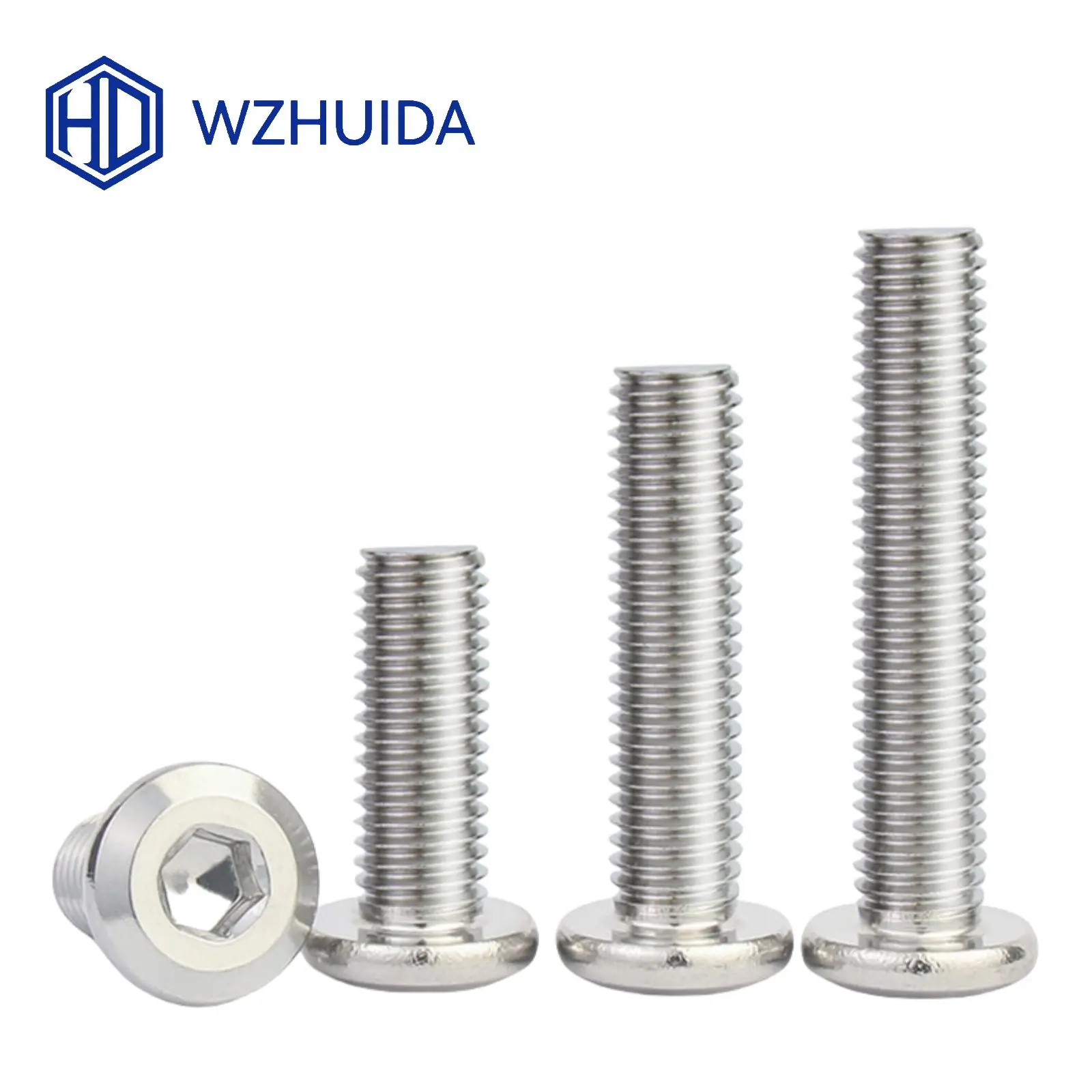 

WZHUIDA Large Flat Hex Hexagon Socket Allen Head Furniture Rivet Screw Connect Joint Bolt M3 M4 M5 M6 M8 304 Stainless Steel