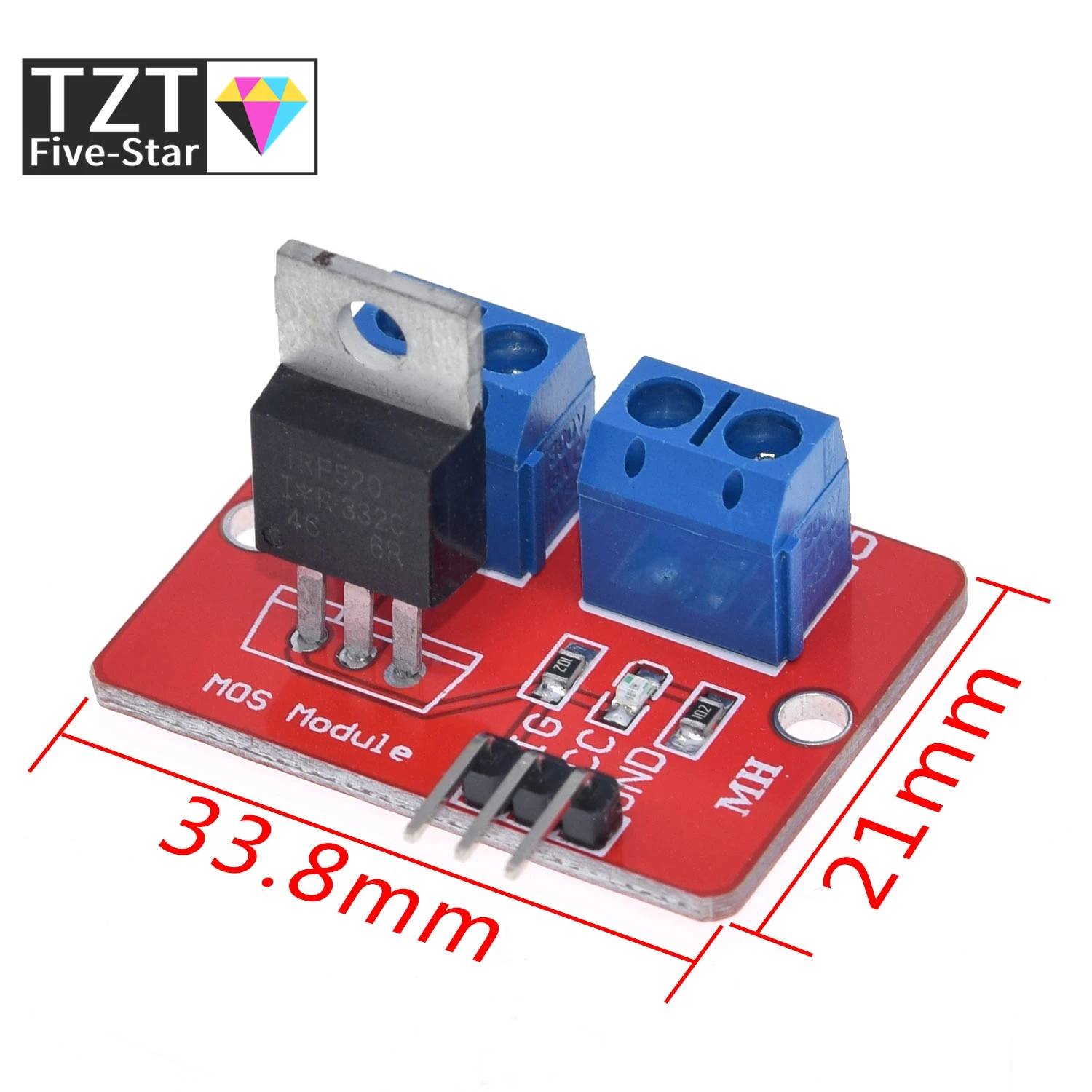 Smart Electronics 0-24V Top Mosfet Button IRF520 MOS Driver Module For Arduino MCU ARM Raspberry pi