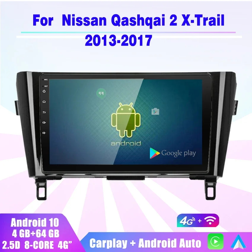 

Android 10 Car Radio Multimedia Player Stereo 2Din Carplay auto GPS Navigation For Nissan Qashqai J11 X-Trail 3 T32 2013-2017