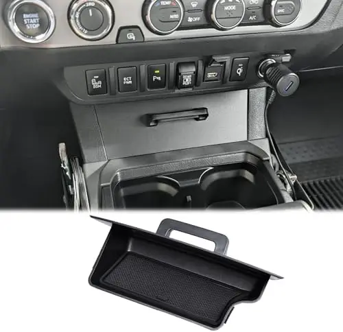 

JKCOVER Storage Drawer Tray for 2016-2023 Tacoma – Hidden Console Organizer & Secret Compartment