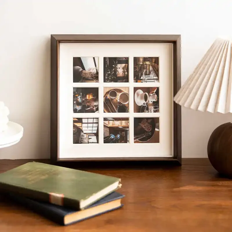 Square 25x25/30x30cm Picture Frame Display Stand for DIY 9-Grid Couple Wedding Photos High-grade Creative Photo Frame Home Decor