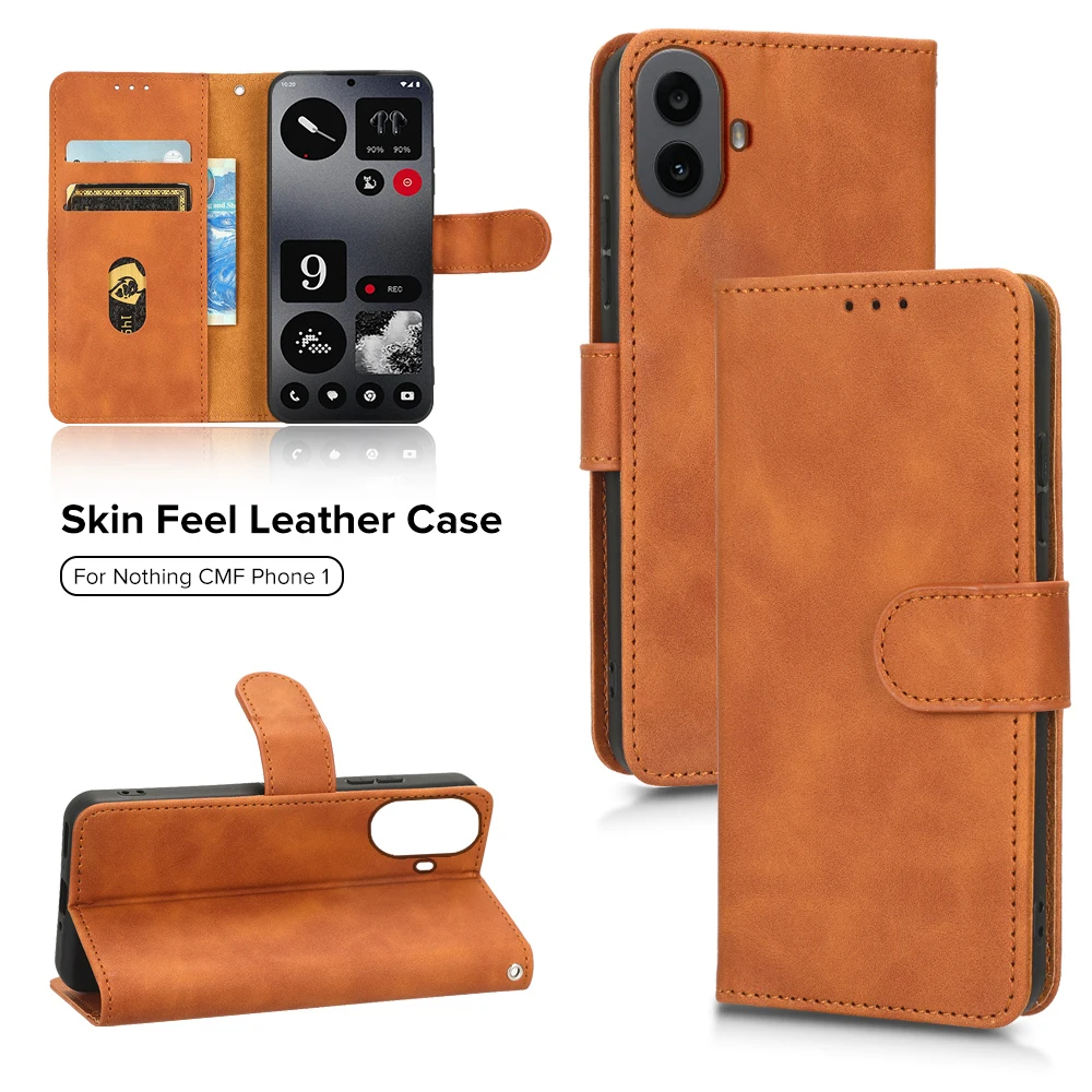 Luxury Leather Flip Phone Case For Nothing CMF Phone 1 CMFPhone1 5G Card Slot Shockproof Shell CMF1 Anti Scratch Protector Coque