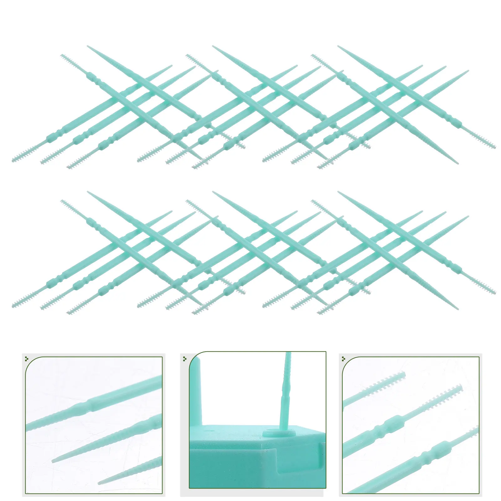 200Pcs Interdental Brushes Double-Head Plastic Oral Care Toothpick Cleaners Lightweight Portable Transparent Box Toothpick Brush
