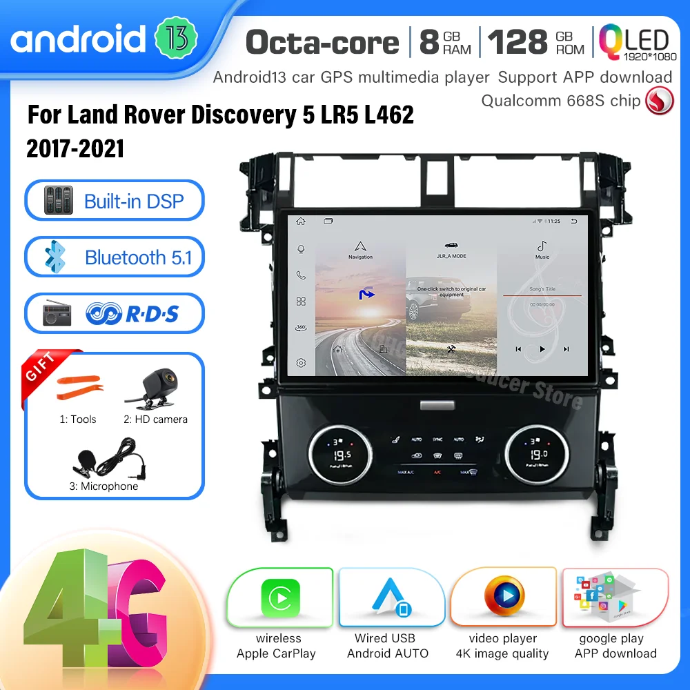 

Android 13 For Land Rover Discovery 5 LR5 L462 2017-2021 Car Media Player CarPlay Android AUTO GPS Radio 5G Navigation 12 inch