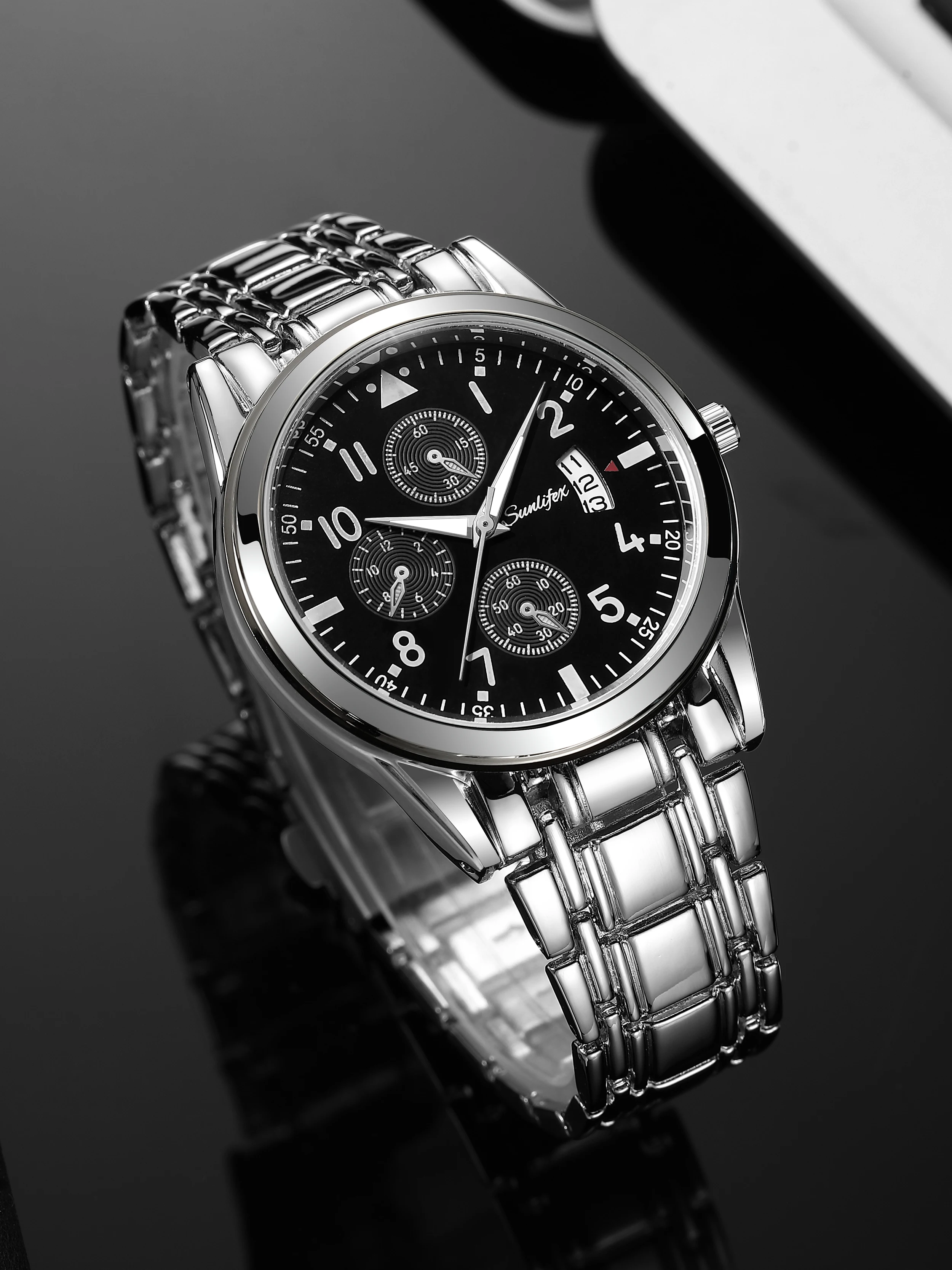Brand men's watches Business quartz-watch luminous waterproof steel strap relogios masculinos