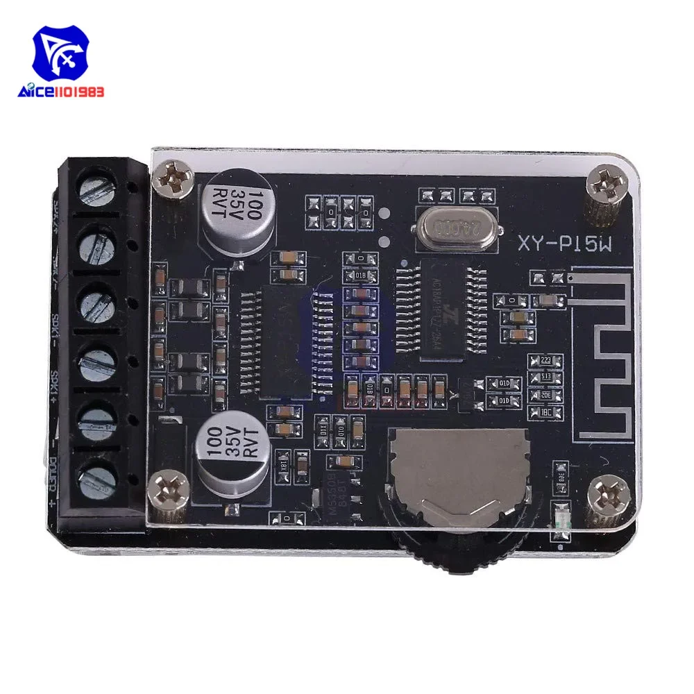 diymore Audio Amplifier Board with Bluetooth 5.0, 10W 15W 20W 2.0 Dual Channel Stereo Wireless Mini Amp Module with Shell Case