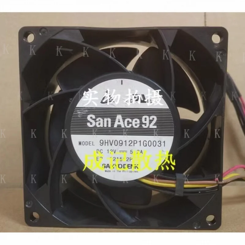 C  FOR  Sanyo 9HV0912P1G0031 DC12V 5.0A 92*38MM 4-Wire Inverter Cooling Fan