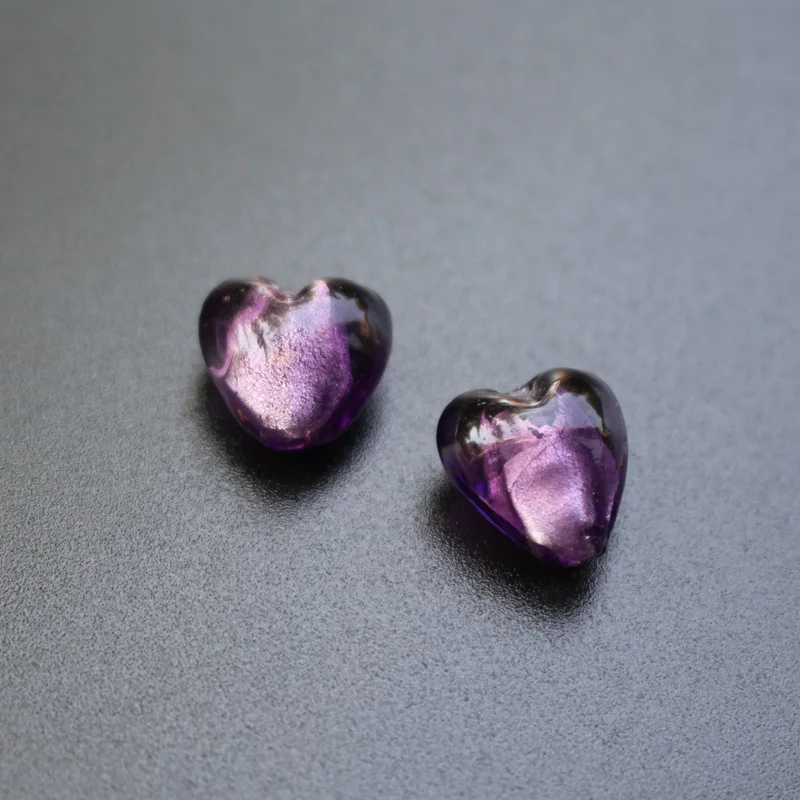 12mm Heart Beads Foiled Lampwork Glass beads Red Pink Mix for Jewelry Making Jewelrry Supplies White Accessories DIY Bijoux