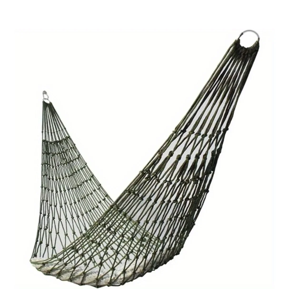 Durable Thickened Nylon Outdoor Hammock - Multifunctional Green Mesh Swing, Suitable for Gardens and Beaches