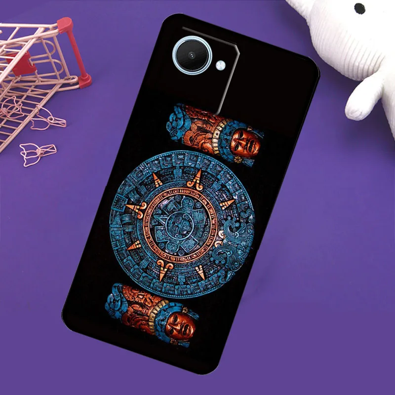 Mayan Calendar Wood Pattern Case For Realme 8i 8 Pro GT Neo 2 Master C31 C35 Back Cover For Realme Q3s C11 2021 C15 9 Coque