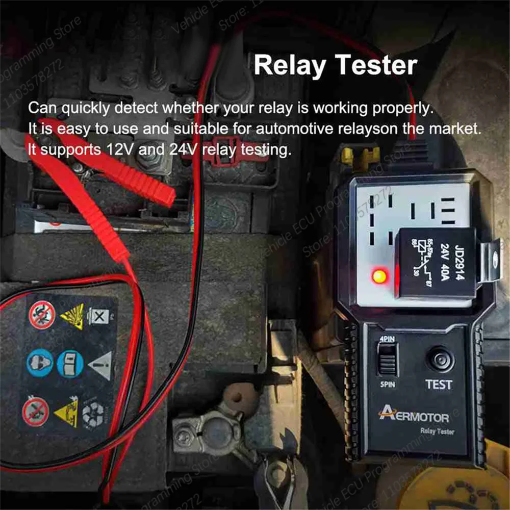 2024 For 12V24V A*E*R Device version AERMOTOR Relay Tester detection relay novrmally applicable automotive relay market 4PIN5PIN