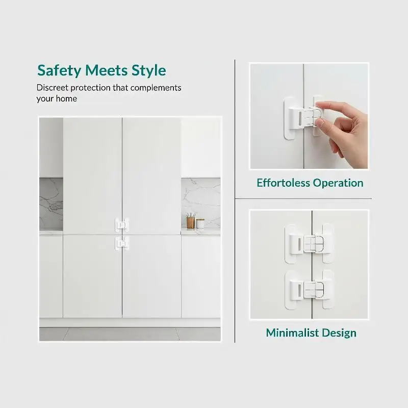 1/5 PCS Universal Fridge Door Lock No Drill Adhesive Child Safety Design Keeps Toddlers Pets From Opening Fridge