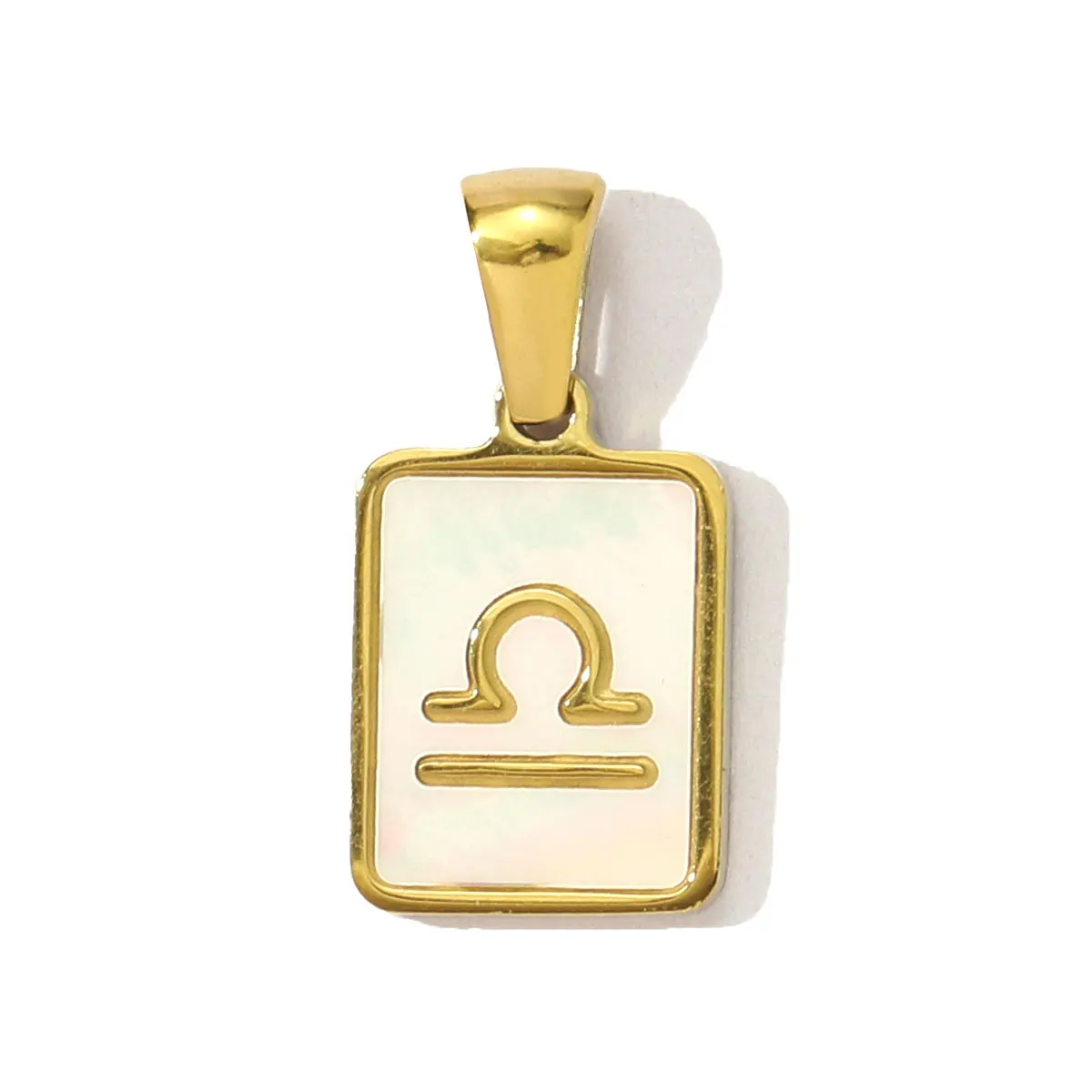 

3Pcs/Lot Stainless Steel Square Shell Twelve Zodiac Pendants Constellation Charm For DIY Making Jewelry Accessory Wholesale