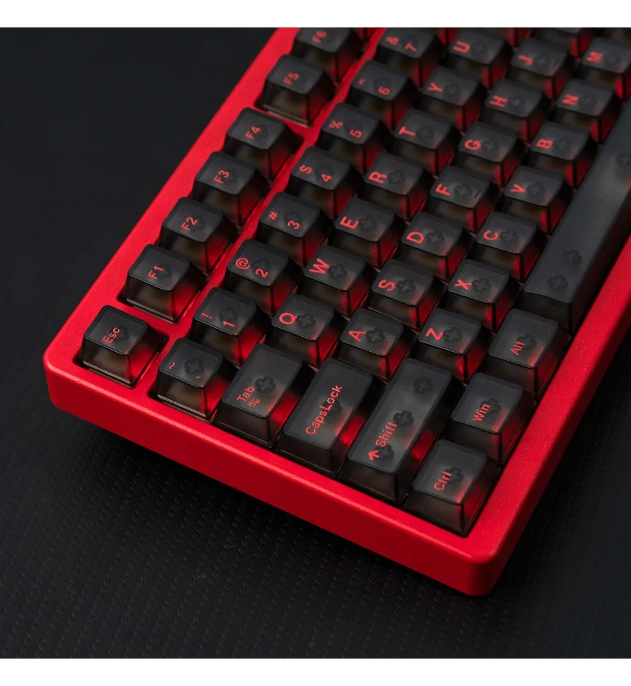 Keycap Personalized keycap UV printing 120 keys Original customized magnetic axis ev63 Morning C Evening A Black and red