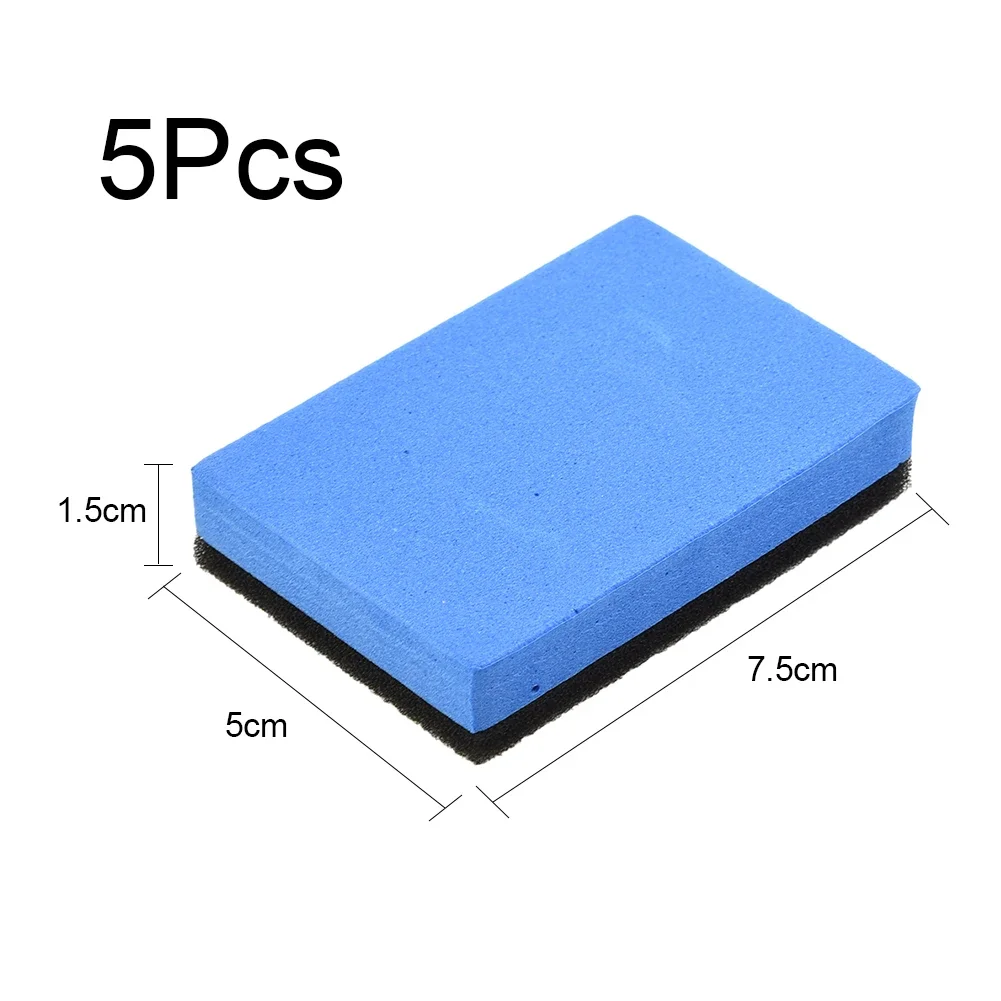 

Polishing Pads 5Pcs Ceramic Waxing Rectangle Blue+Black 7.5*5*1.5cm Car Coating Sponges Glass Applicator Useful Practical