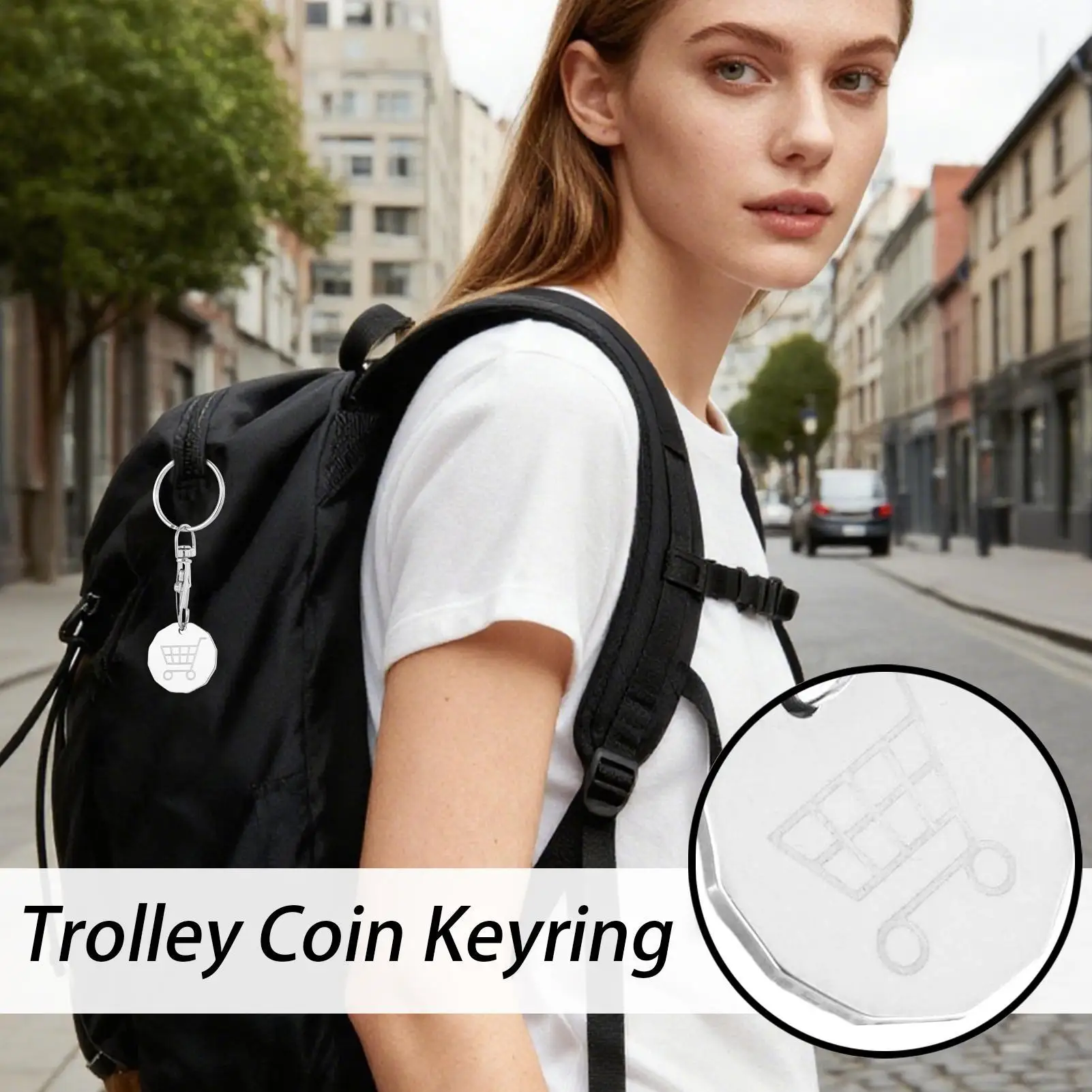 Shopping Cart Coin Keychain Shopping Cart Keyring Small Portable Key Charm For Adults Men Women Birthday Wedding School Wallet