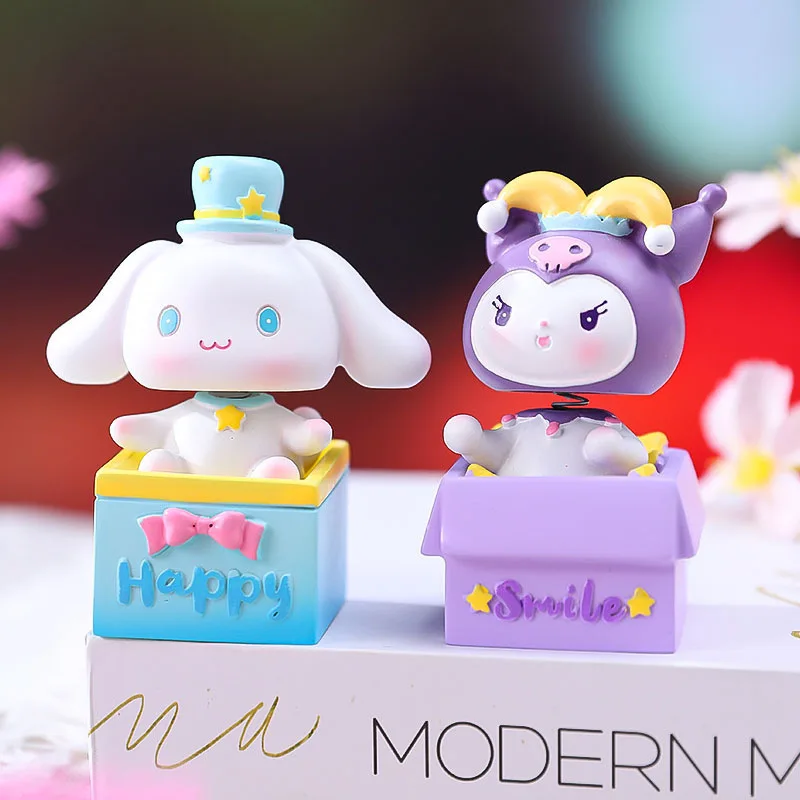 Miniso Cinnamoroll Kuromi My Melody Kawaii Cartoon Anime Action Figure Model Toy Car Desktop Ornaments Cake Decoration Gift