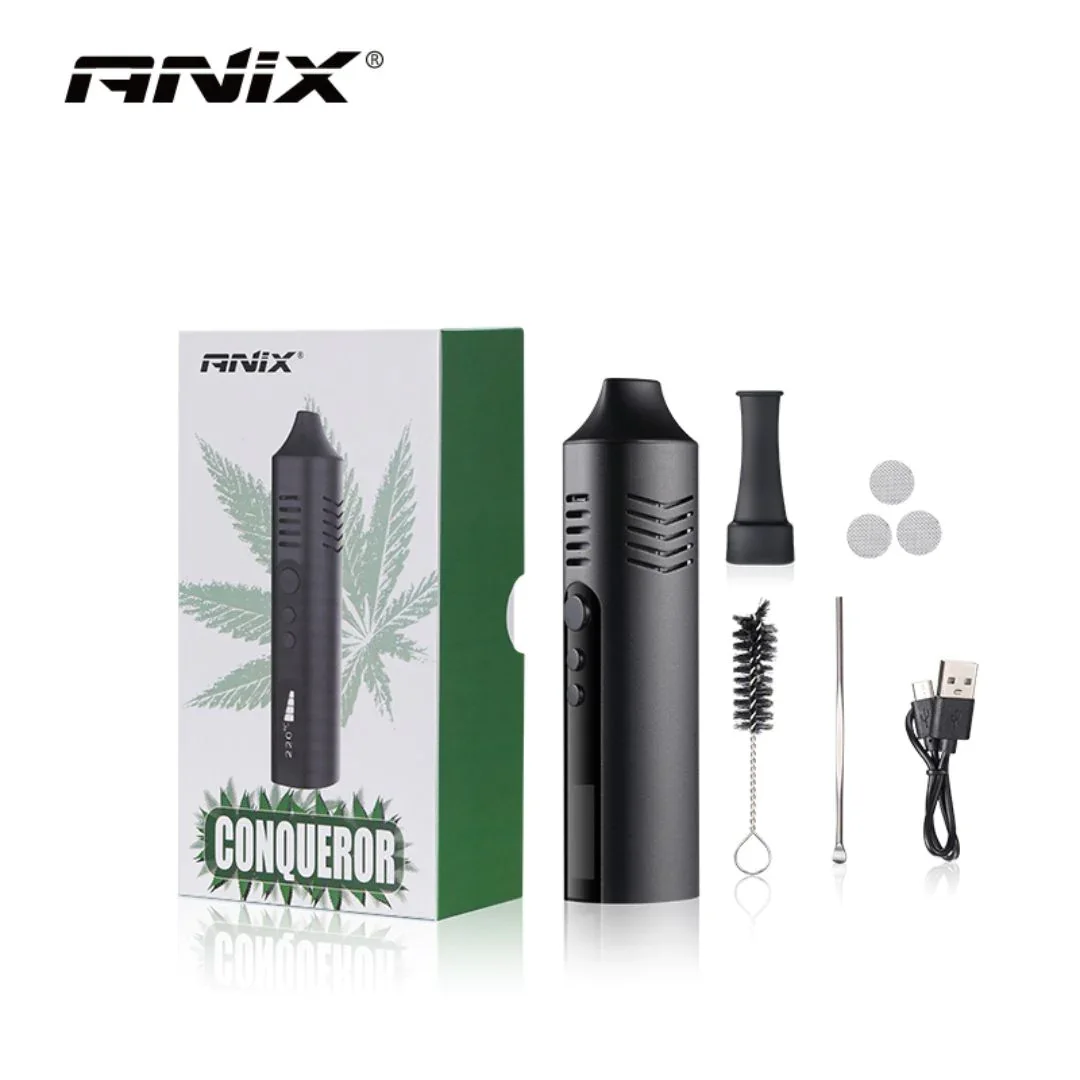 ต้นฉบับ anix conqueror ชุด Vaporizer สมุนไพรแห้ง2200mAh แบตเตอรี่ห้องความร้อนเซรามิกที่มีหน้าจอ OLED VAPE ปากกาบุหรี่ไฟฟ้า