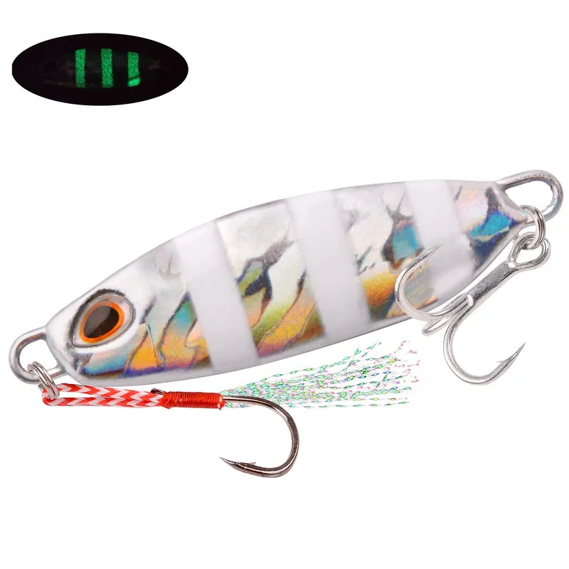 7pcs Drager Slow Cast Metal Jig Fishing Lure Jigging Spoon  40g 50g Artificial Bait Shore Casting Jig Fishing Tackle