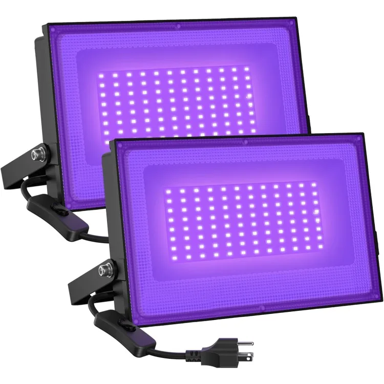 

2 Pack 60W LED Black Lights, Blacklight Flood Light with Plug, IP66 Waterproof Black Lights for Dance Party, Glow in The Dark