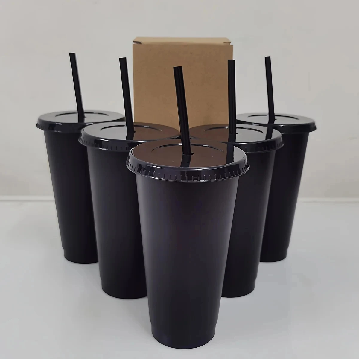 

5pcs Tumblers with Lids Straws Reusable Cups Iced Coffee Large Water Bottle Party Cold Mug Drinkware Straw Cup